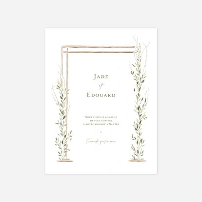 Faire-part mariage Arche végétale