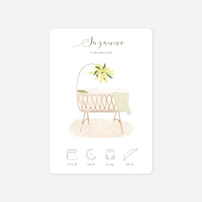 Faire-part naissance Berceau bohême