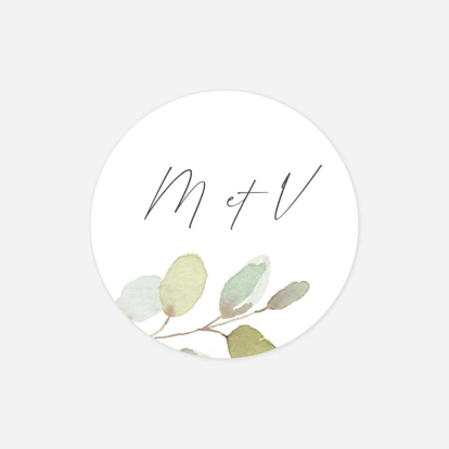 Étiquette cadeau mariage Brins d'eucalyptus