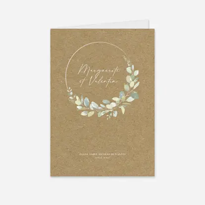 Livret de messe mariage Brins d'eucalyptus