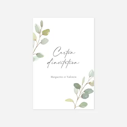 Carton d'invitation Brins d'eucalyptus