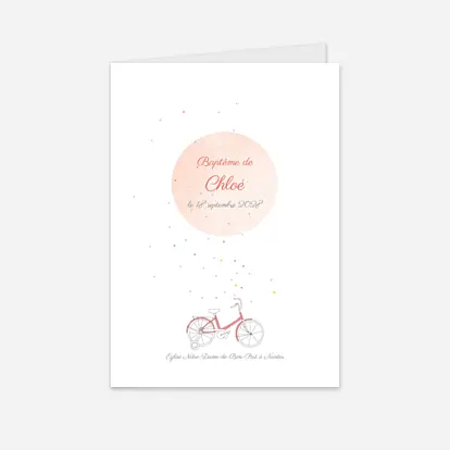 Livret de messe baptême À bicyclette
