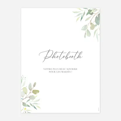 Affiche bienvenue mariage Bouquet champêtre