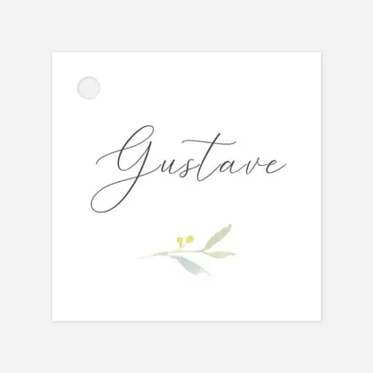 Etiquette perforée baptême Bouquet champêtre