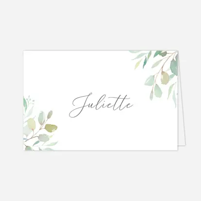 Marque-place Baptême Bouquet champêtre