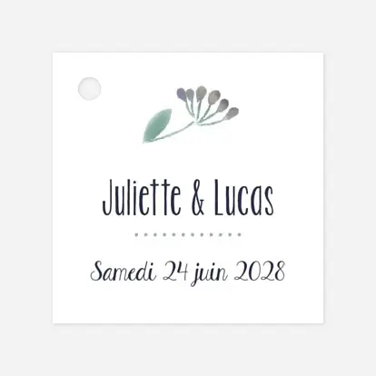 Etiquette perforée mariage Bouquet sauvage