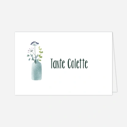 Marque-place Baptême Bouquet sauvage