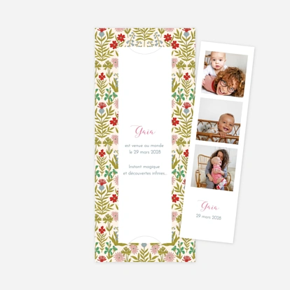 Faire-part naissance Botanique