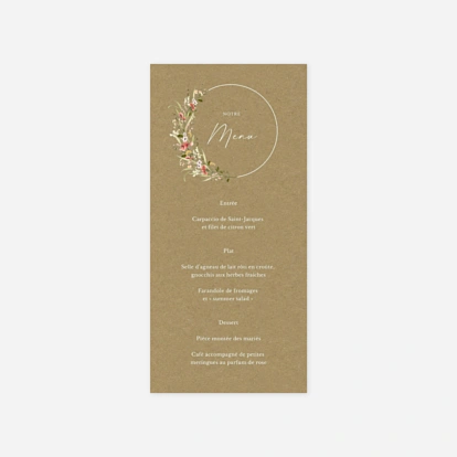 Menu mariage Bouquet printanier