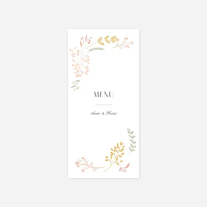 Menu mariage Brins d'été