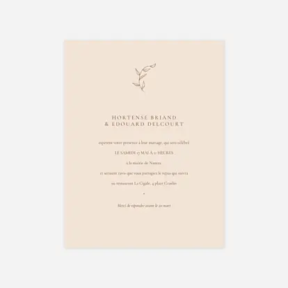 Faire-part mariage Brin minimal