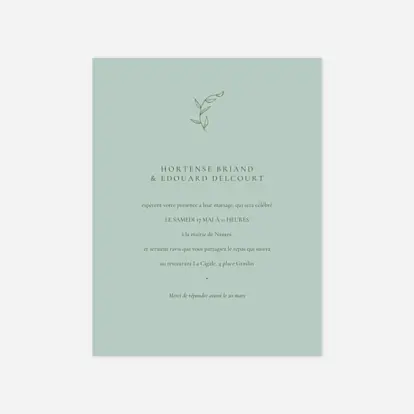 Faire-part mariage Brin minimal