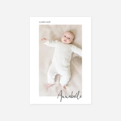 Faire-part naissance Cadre calligraphie
