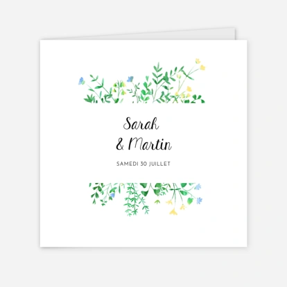 Faire-part mariage Cadre fleuri