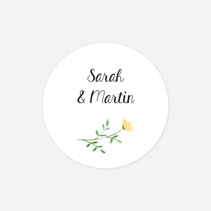 Étiquette cadeau mariage Cadre fleuri