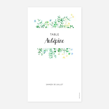 Marque-table mariage Cadre fleuri