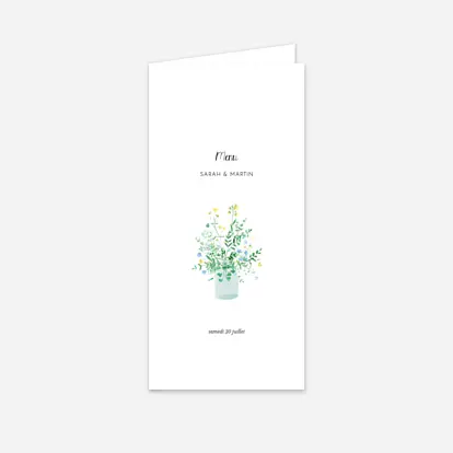 Menu mariage Cadre fleuri