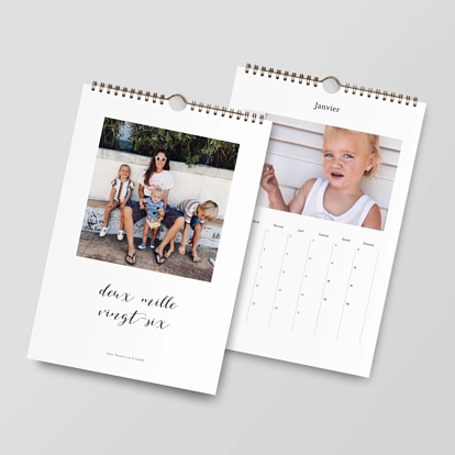 Calendrier mural cases personnalisables Calligraphie