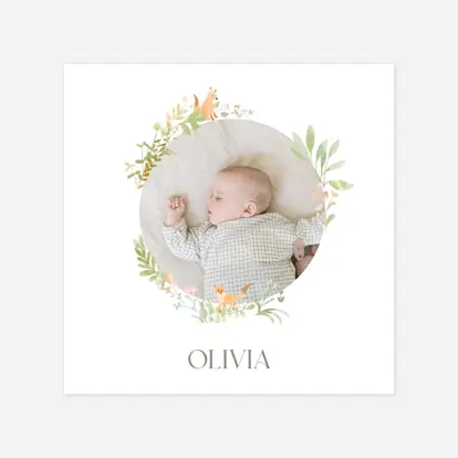 Faire-part naissance Couronne de la forêt