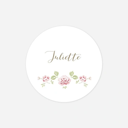 Stickers pour enveloppes baptême Couronne de roses