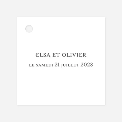 Etiquette perforée mariage Chic