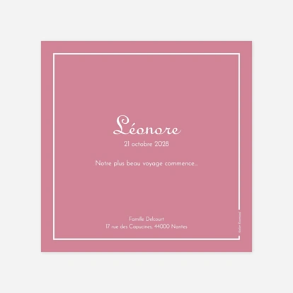 Faire-part naissance Merci classique liseré paysage