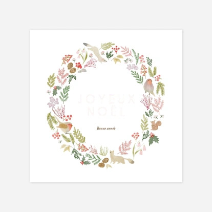 Carte de voeux Couronne d'hiver