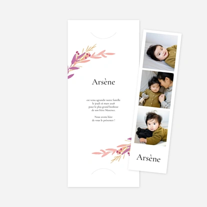 Faire-part naissance Couronne d'eucalyptus