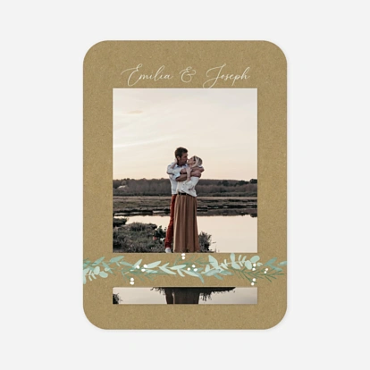 Faire-part mariage Couronne d'eucalyptus