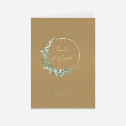 Livret de messe mariage Couronne d'eucalyptus