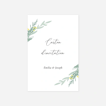 Carton d'invitation Couronne d'eucalyptus