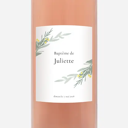 Étiquette pour bouteille Couronne d'eucalyptus