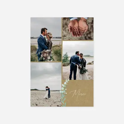 Carte de remerciements Couronne d'eucalyptus simple