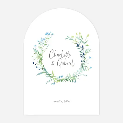 Faire-part mariage Couronne florale