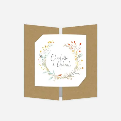 Faire-part mariage Couronne florale