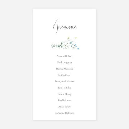 Nom de table mariage Couronne florale