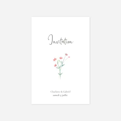 Carton d'invitation Couronne florale