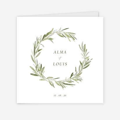 Faire-part mariage Couronne d'olivier