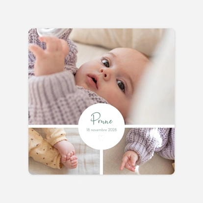 Faire-part naissance Cœur médaillon