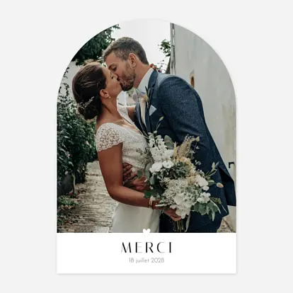 Carte de remerciements Cœur d'or