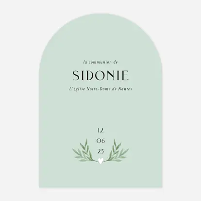 Invitation communion Cœur végétal