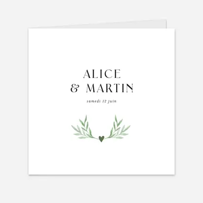 Faire-part mariage Cœur végétal