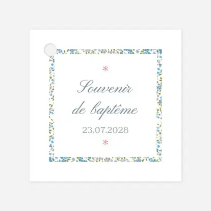 Etiquette perforée baptême Croix Liberty