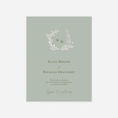 Faire-part mariage Couronne traditionnelle