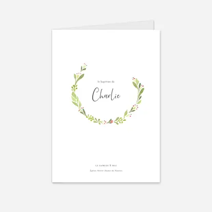 Livret de messe baptême Cueillette