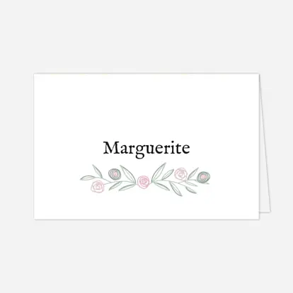 Marque-place Baptême Douceur champêtre