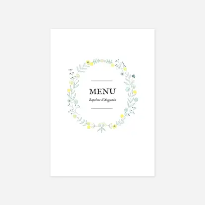 Menu baptême Douceur champêtre