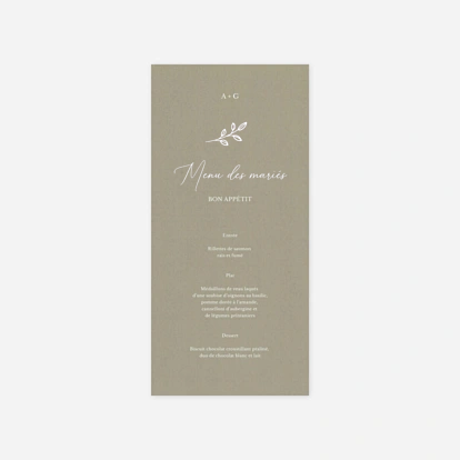 Menu mariage Douce Union