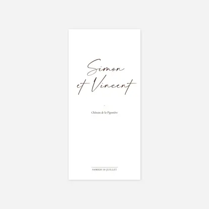 Menu mariage Déclaration