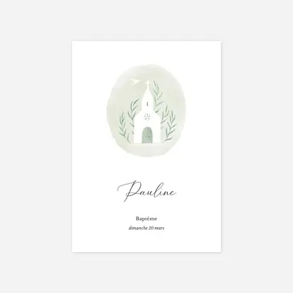 Faire-part baptême Doux médaillon